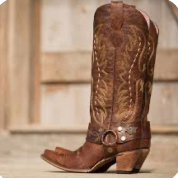 junk gypsy Shoes - Junk Gypsy Vagabond Leather Brown Harness Western Boots 9.5 Cowboy Rodeo Cowgirl